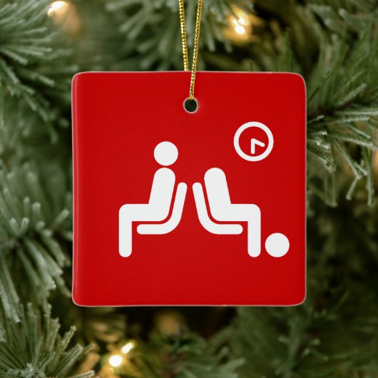 bord met lange wachttijden keramisch ornament (Boom)