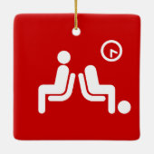 bord met lange wachttijden keramisch ornament (Achterkant)