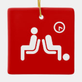 bord met lange wachttijden keramisch ornament (Voorkant)