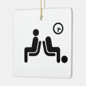 bord met lange wachttijden keramisch ornament (Links)