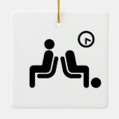 bord met lange wachttijden keramisch ornament (Achterkant)