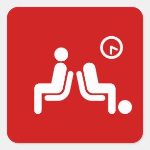 bord met lange wachttijden vierkante sticker