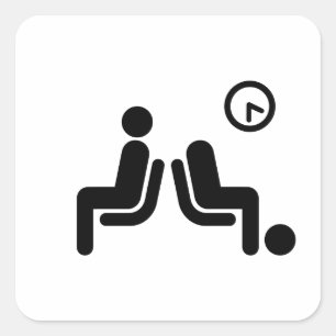 bord met lange wachttijden vierkante sticker