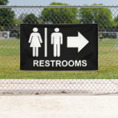 Bord met pijl richting toilet spandoek (Insitu)