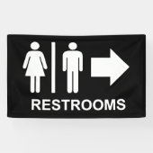 Bord met pijl richting toilet spandoek (Horizontaal)