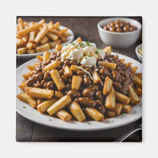 Bord met Poutine Magneet (Voorkant)