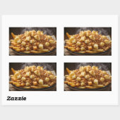 Bord met Poutine Rechthoekige Sticker (Vel)