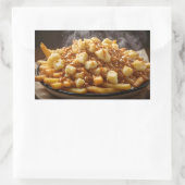 Bord met Poutine Rechthoekige Sticker (Tas)
