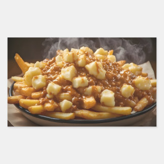 Bord met Poutine Rechthoekige Sticker