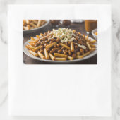 Bord met Poutine Rechthoekige Sticker (Tas)