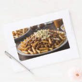 Bord met Poutine Rechthoekige Sticker (Envelop)