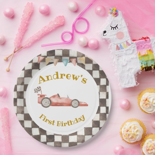 Bord met racewagen op jaarbasis (Feest)