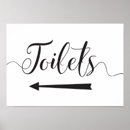 Bord met richting toilet voor bruiloften linker pi poster