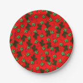 Bord met rode en groene kerst Holly Pattern (Voorkant)