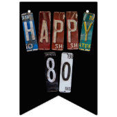 bord met roestvrij rijbewijs 80e verjaardag vlaggetjes (Eerste vlag)