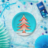 Bord met rood en groen kerstboompapier (Feest)