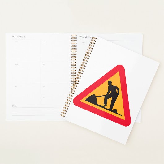 Bord met tekst 'Wegwerkzaamheden Vooruit' Construc Planner