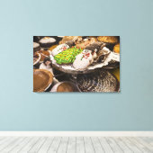 Bord met verse kerstkoekjes canvas afdruk (Insitu (Houten vloer))