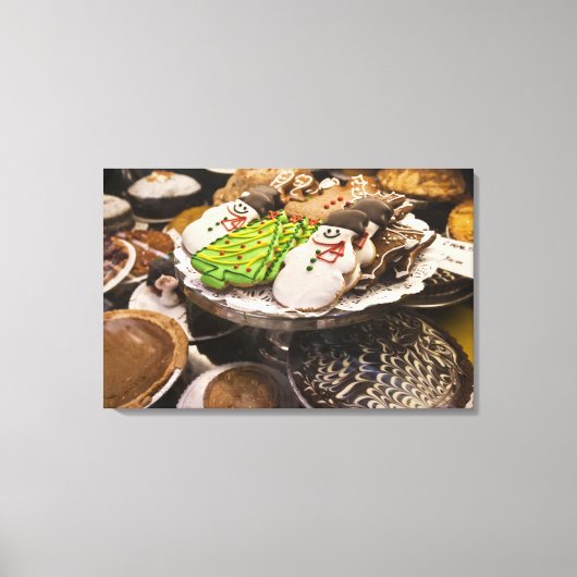 Bord met verse kerstkoekjes canvas afdruk (Voorkant)
