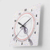 Bord met vork en spon vierkante klok (Hoek)