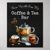 Bord met warme koffie en theebar poster (Voorkant)