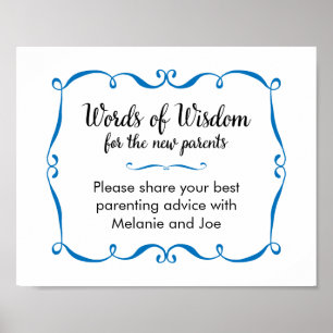 Bord met Woorden van Wijsheid Advies voor Nieuwe O Poster