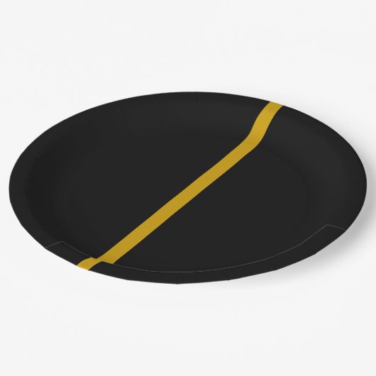 Bord met zwarte en goudstreep (Gekanteld)