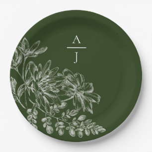 Bord modern groenboek Floral Monogram