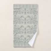Bord Mosgroen met Grijs Bloeit Handdoek (Handdoek)