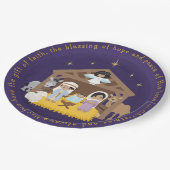 Bord multiculturele nativiteitsscènepapier (Gekanteld)