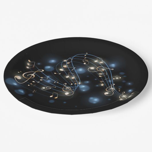 Bord muzieknoten en vakantieverlichting (Gekanteld)