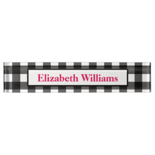 Bord Naam zwarte en witte buffelcontrole Naambordje
