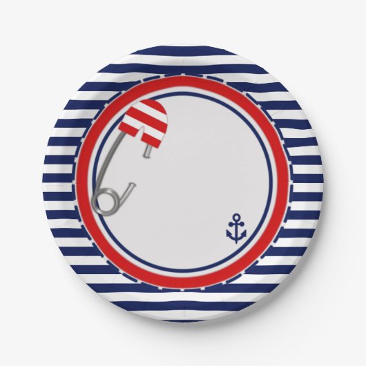 Bord Nautisch Baby shower (Voorkant)