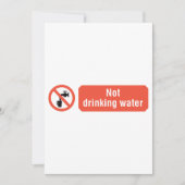 Bord Niet Drinkwater Veiligheidsbord Kaart (Voorkant)