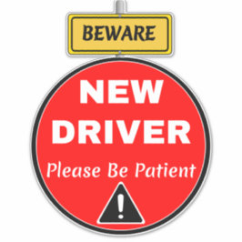 Bord Nieuw Geleidend Verkeer - Geduld en Voorzicht Sticker