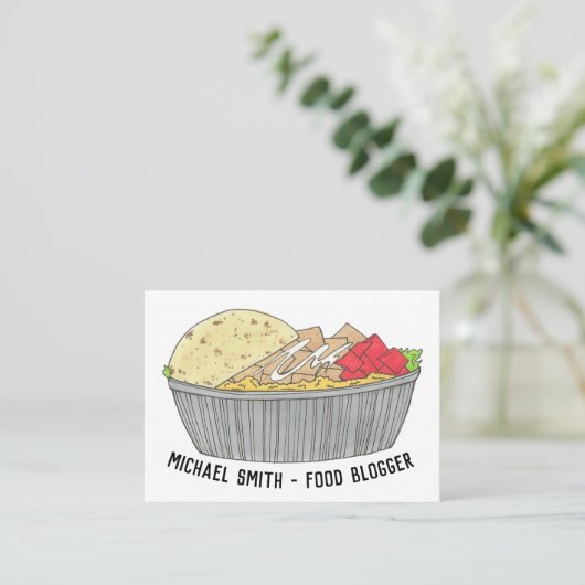 Bord NYC Halal Cart Visitekaartje (Staand voorkant)