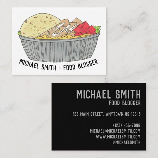 Bord NYC Halal Cart Visitekaartje (Voorkant / Achterkant)