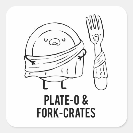 Bord-O en Fork-rates Philosophy Pun Sticker (Voorkant)