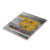 Bord Oklahoma Licence Map keramische tegel Tegeltje (Zijkant)