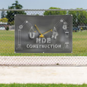 Bord 'Onder Constructie' op krijtbord banner (Insitu)