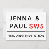 BORD OP DE LONDENSE STRAAT | HUWELIJKSUITNODIGING SAVE THE DATE (Voorkant)