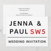 BORD OP DE LONDENSE STRAAT | HUWELIJKSUITNODIGING SAVE THE DATE (Voorkant / Achterkant)