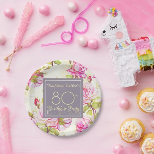 Bord oud Roos 80e verjaardag (Feest)