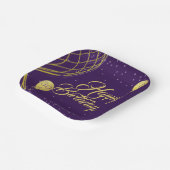Bord Paars en Gold Happy Birthday Paper (Gebogen)
