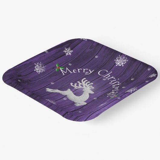 Bord Paars Rustisch kerstreïndeerpapier (Gebogen)