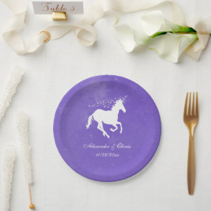 Bord Paars Unicorn Wedding Paper