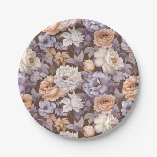 bord paarse beige taupe perzikbloemen