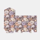  bord paarse beige taupe perzikbloemen bedankdoosjes (Uitgevouwen)