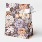  bord paarse beige taupe perzikbloemen bedankdoosjes (Achterkant)