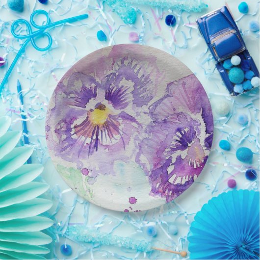 Bord Paarse Pansy Flower Pattern (Feest)